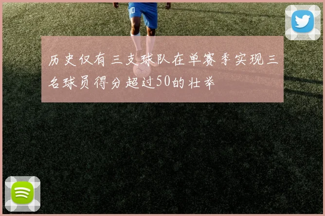 历史仅有三支球队在单赛季实现三名球员得分超过50的壮举